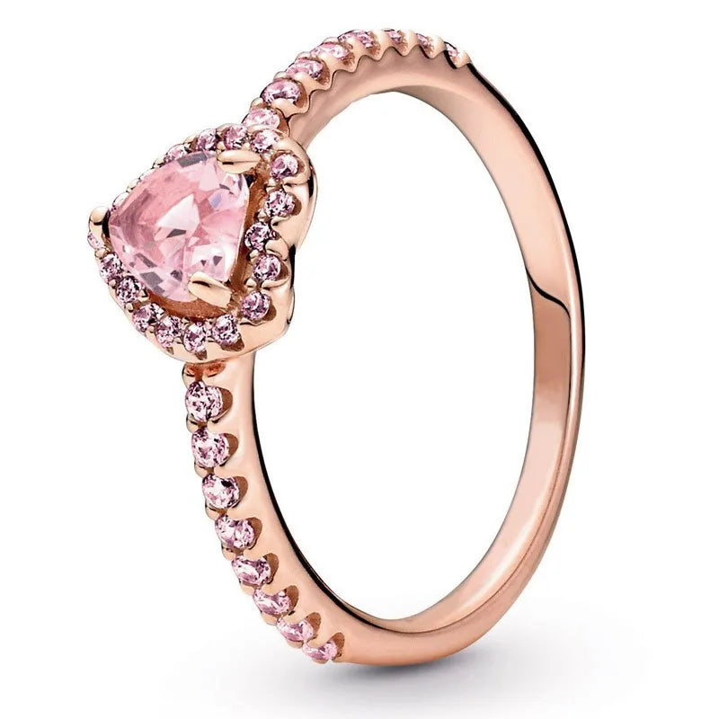 Gold n Pink Heart Ring