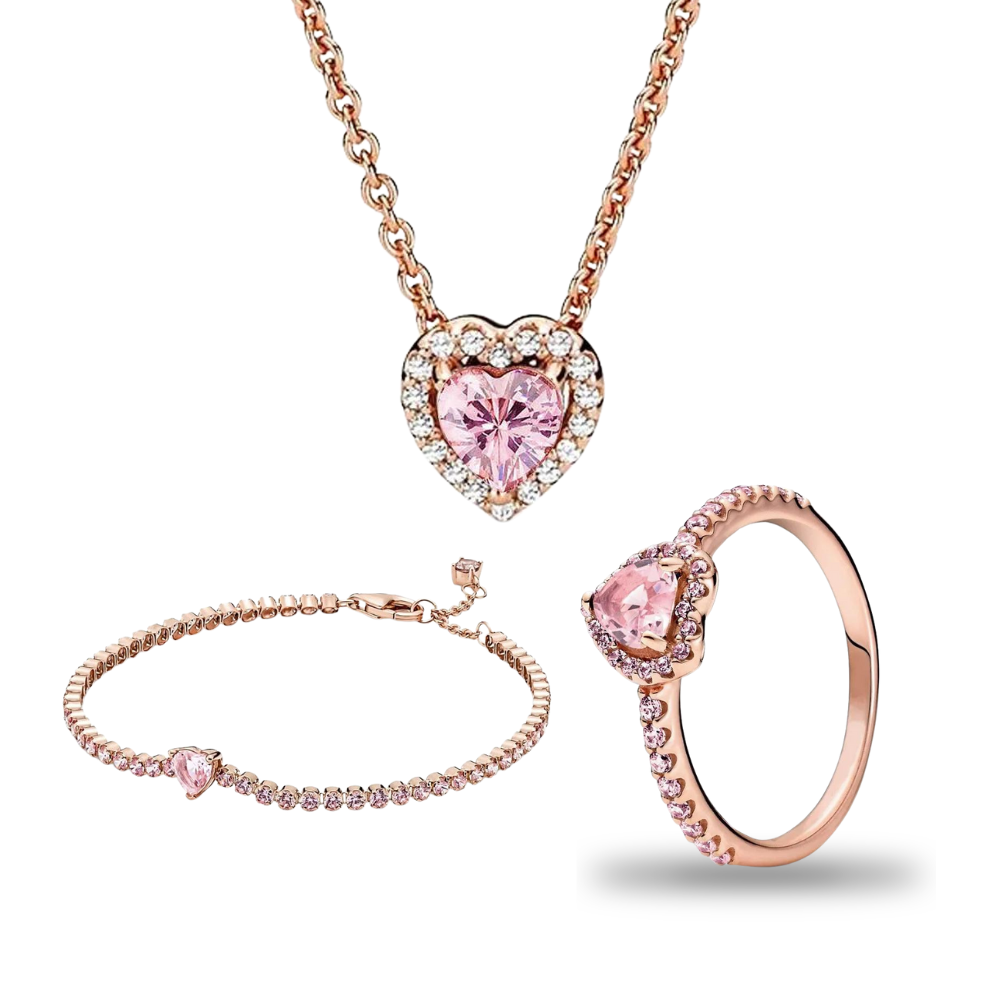 Gold n Pink Heart Set